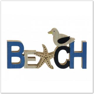 Beach felirat sirállyal, 24 cm. Beach kollekció