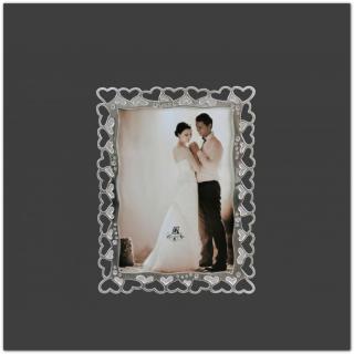 Esküvői fényképtartó szívekkel, 13x18cm-es fotóhoz