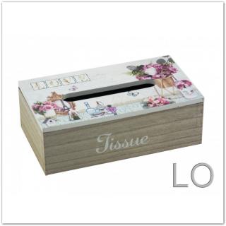 Fa papírzsebkendő-tartó doboz, Love - 25 cm
