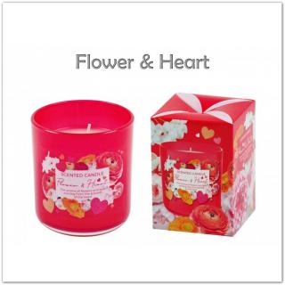 Illatgyertya pohárban - Flower &amp; Heart - 150 gramm