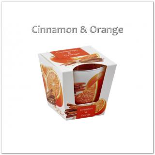 Illatgyertya üvegpohárban - Cinnamon &amp; Orange