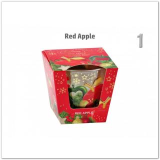 Illatgyertya üvegpohárban - Red Apple - 115 gramm