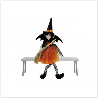 Lógólábú narancssárga boszorkány figura 18 cm