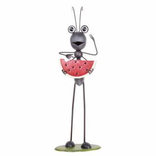 Fém kerti hangya dekoráció dinnyével 61cm