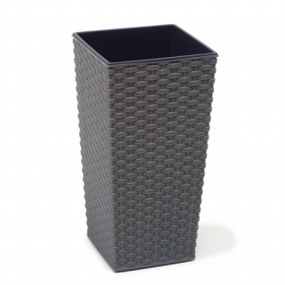 Finezja Rattan magas kaspó 19x37cm - antracit