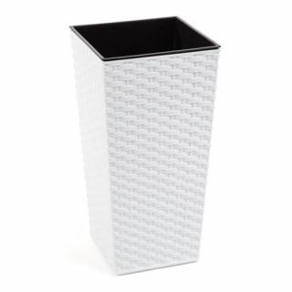 Finezja Rattan magas kaspó 25x46cm - fehér