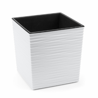 Juka Strip kocka kaspó 19x19cm - fehér