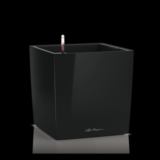 Lechuza Cube Prémium kaspó 40cm - Magasfényű fekete