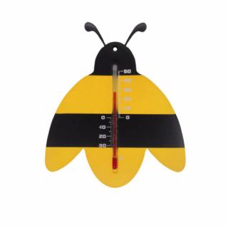 Műanyag sárga-fekete méhecskés hőmérő