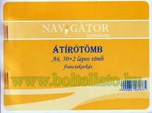 Átírótömb. A/6, 50 x 2 lap