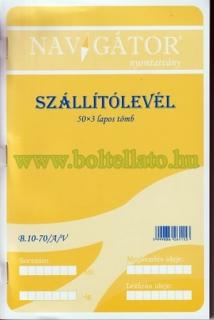 Szállítólevél, A/5, 50 x 3 lapos