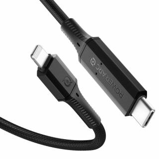 Apple MFI TYPE-C - LIGHTNING KÁBEL SPIGEN PB1901 POWERARC PD100W/2A 1M FEKETE (000CA26491)