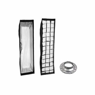 Bowens softbox 40x180cm méhsejtráccsal alumínium gyűrű adapterrel