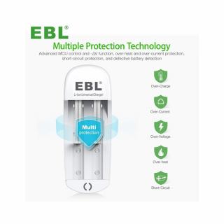 EBL univerzális micro USB-s töltő 10440/14500/16340/18500/18650 akkumulátorokhoz dupla foglalattal (AA/AAA)