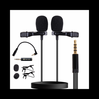 Green Audio csíptetős Dual mikrofon 1.5m, 3.5mm jack TRRS (GAM-16D)