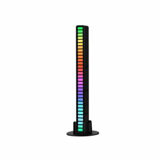 Hangvezérlésű RGB LED lámpa fekete (iOS, Android) (D08-RGB)