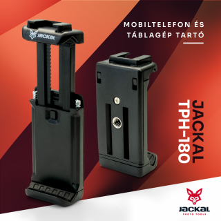 Jackal TPH-180 mobiltelefon-táblagép tartó, vakupapucs adapterrel