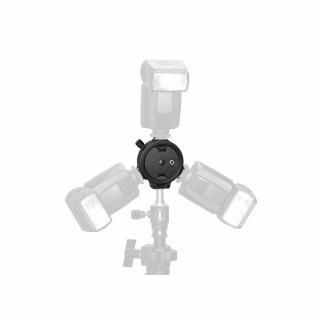 NiceFoto FLH-13 szinkronizálható hármas elosztó adapter rendszervakukhoz ernyőtartóval
