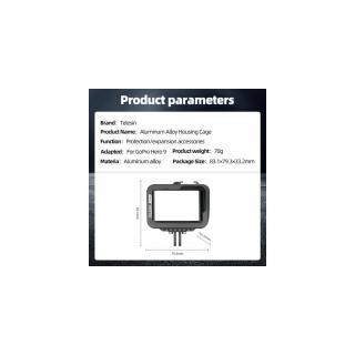TELESIN alumínium cage GoPro Hero 9 / Hero 10 / Hero 11 / Hero 12 akciókamerákhoz (GP-FMS-901)