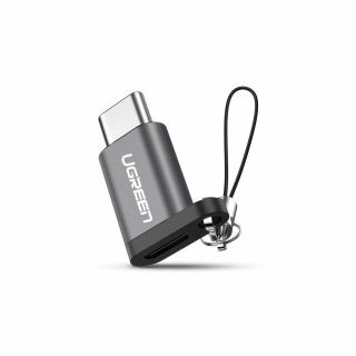 Ugreen micro Micro USB/USB Type-C átalakító adapter rögzítővel szürke