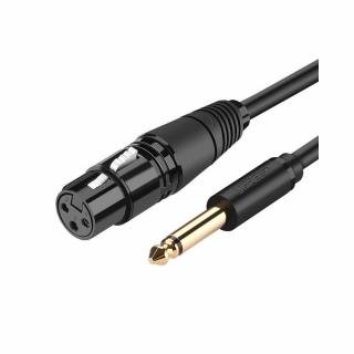 Ugreen microphone kábel XLR (bemeneti aljzat) - 6.35mm jack (csatlakozó) 2m fekete (20719 AV131)