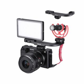 ULANZI PT-8 vlogger tartókonzol fényképezőhöz/mobiltelefonhoz 1/4-es csatlakozással, vakupapucs foglalattal