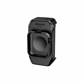 ULANZI ST-09 mobiltelefon rögzítő, telefontartó adapter Apple Watch 5 44mm tartóval, 1/4-es furattal, vakupapucs foglalattal