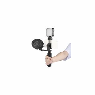 YELANGU PC09 vlogger kit, videós szett mobiltelefonhoz LED lámpával, mikrofonnal