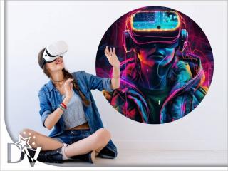 Dekormatrica - VR szemüveges játékos - Öntapadós kör kép