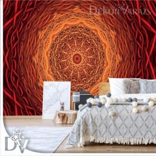 Fotótapéta - Absztrakt Mandala design narancssárga piros