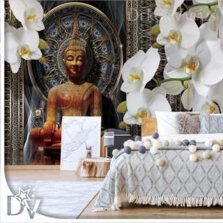 Fotótapéta - Buddha Zen virágok Orchideákkal Mandala