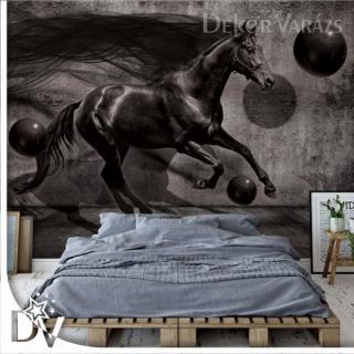 Fotótapéta - Fekete ló 3D modern design