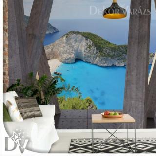 Fotótapéta - Görög sziget 3D modern beton hatású