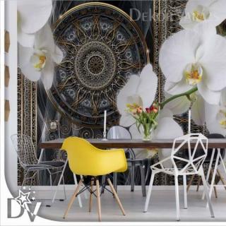Fotótapéta - Luxus kelta minta Orchideákkal