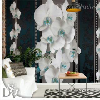 Fotótapéta - Luxus Virágos design Orchideákkal fekete-fehér