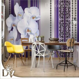 Fotótapéta - Luxus Virágos design Orchideákkal lila