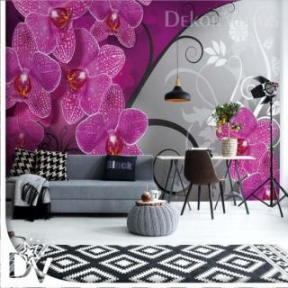 Fotótapéta - Modern Virágos design Pink Orchideákkal