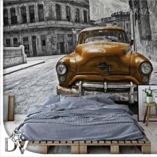 Fotótapéta - Vintage autó Kuba Havana sárga