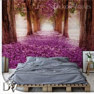 Fotótapéta - Virágok fákkal pink