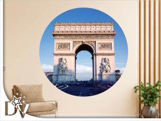 Matrica - Franciaország - Párizs Diadalív panoráma - Öntapadós kör kép