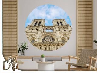 Matrica - Franciaország - Párizs Notre Dame panoráma - Öntapadós kör kép