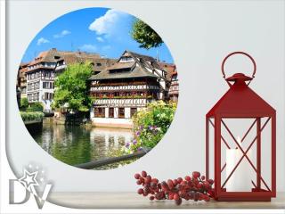 Matrica - Franciaország - Strasbourg városkép - Öntapadós kör kép