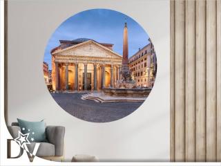 Matrica - Olaszország - Római Pantheon éjszaka - Öntapadós kör kép