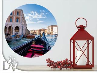 Matrica - Olaszország - Velence gondolák kanálison - Öntapadós kör kép