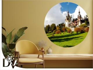 Matrica - Románia - Szinaja kastély tájkép - Öntapadós kör kép