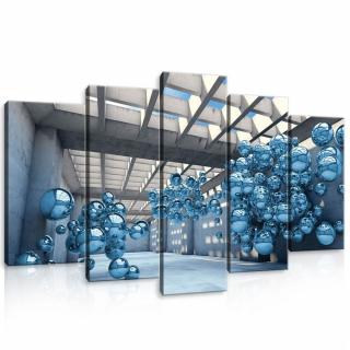 Vászonkép - Kék buborékok a szobában (10134S17)