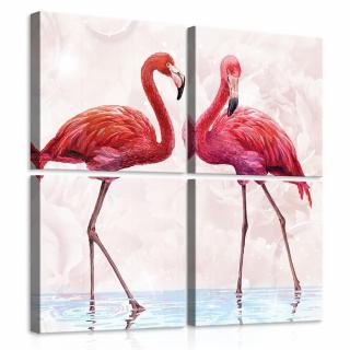 Vászonkép - Rózsaszín flamingók (10199S20)