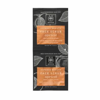 APIVITA Express hámlasztó arcradír Sárgabarackkal 2x8 ml