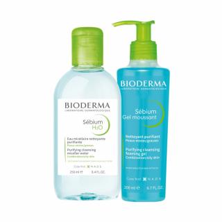 Bioderma Sébium Dupla Tisztítás csomag zsíros bőrre 200+250ml