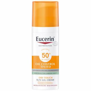 Eucerin Sun Oil Control színezett napozó krém-gél arcra light SPF50+ 50ml